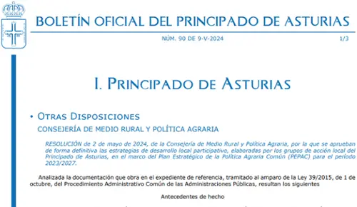 Resolución de la Consejería de Medio Rural y Política Agraria sobre las Estrategias de Desarrollo Local Participativo del Principado de Asturias
