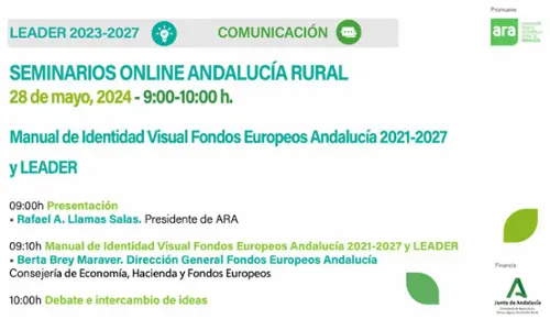 Seminario online de Andalucía Rural: Manual de Identidad Visual Fondos Europeos Andalucía 2021-2027 y LEADER