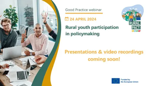 REDR participa en el seminario web del Pacto Rural para impulsar la participación de la juventud en políticas rurales